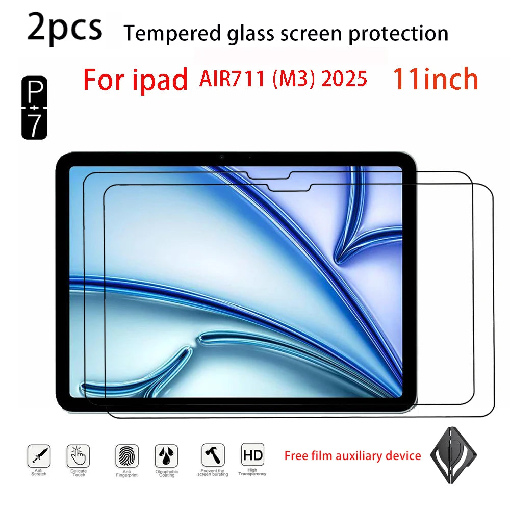 2-Pack Tempered Glass Screen Protector – iPad Air 11" M2/M3/M4 Tablet Screen Protector Axl FOR air7 11(m3)2025