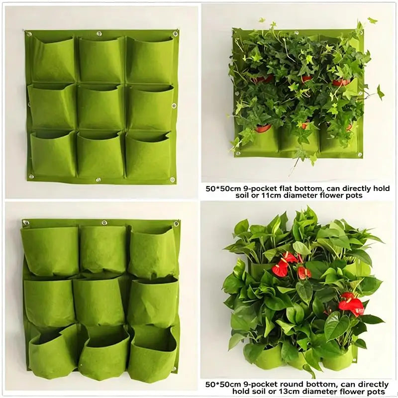 Vertical Wall Planter Bags – 9, 18 & 49 Pocket Grow Bags Vertical Garden Planter Axl