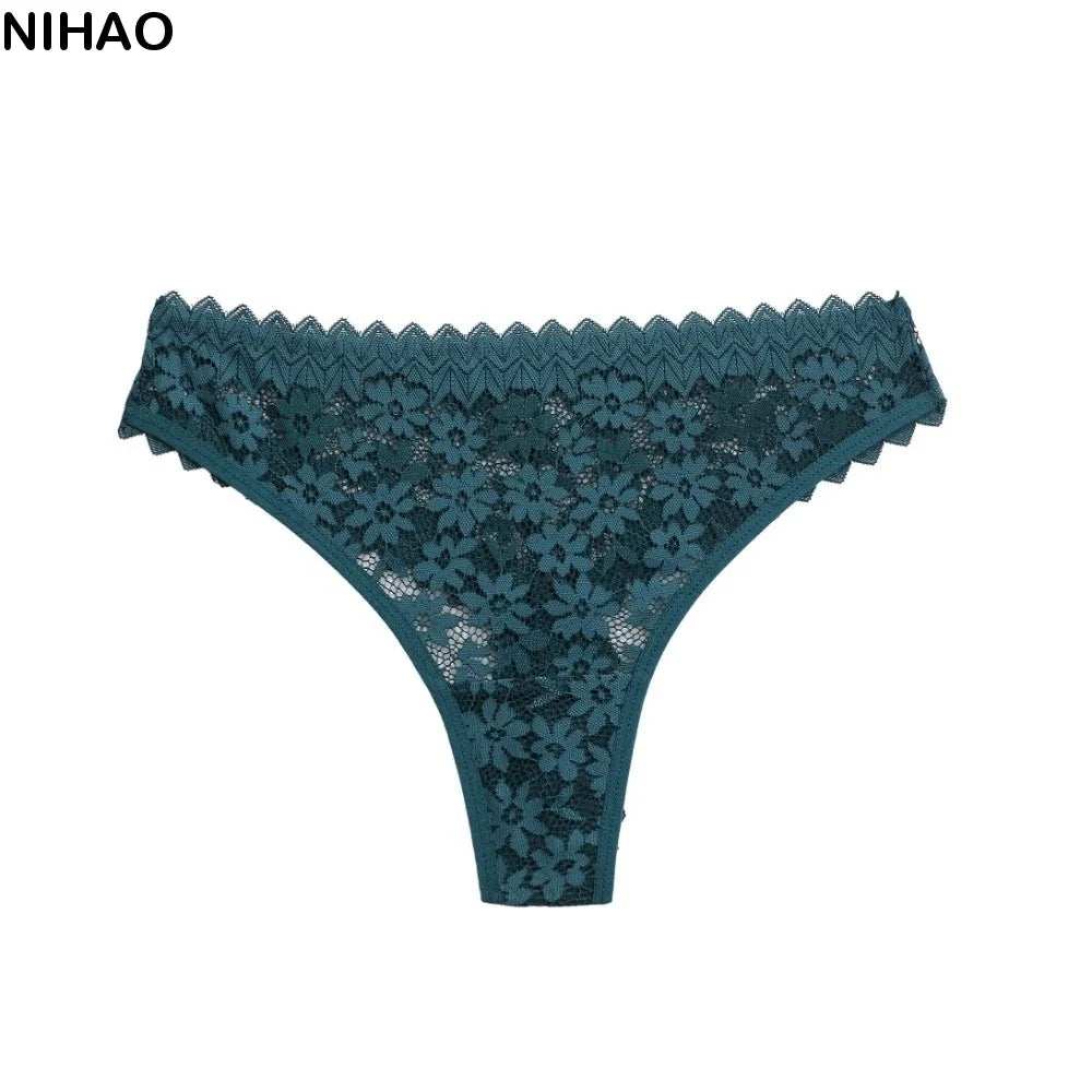 Women's Lace Floral Cotton Briefs – Seamless Low-Rise Panties Women's Briefs Axl