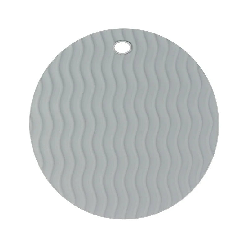 Silicone Trivet Heat Resistant Non-Slip Hot Pad Round Coaster Silicone Trivet Hot Pad Axl Gray L Round