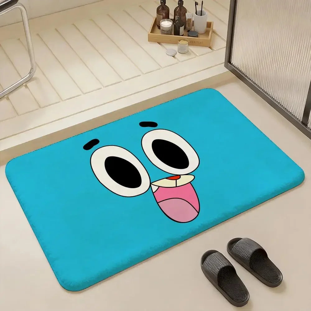 Amazing World of Gumball Flannel Floor Mat | Non-Slip Doormat Flannel Floor Mat Axl