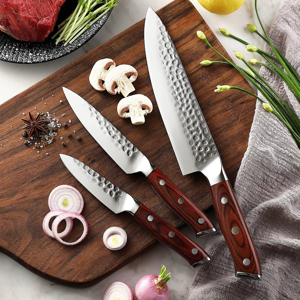 Sunnecko 3-Piece Chef's Knife Set – Ultra Sharp Stainless Steel Chef's Knife Set Axl