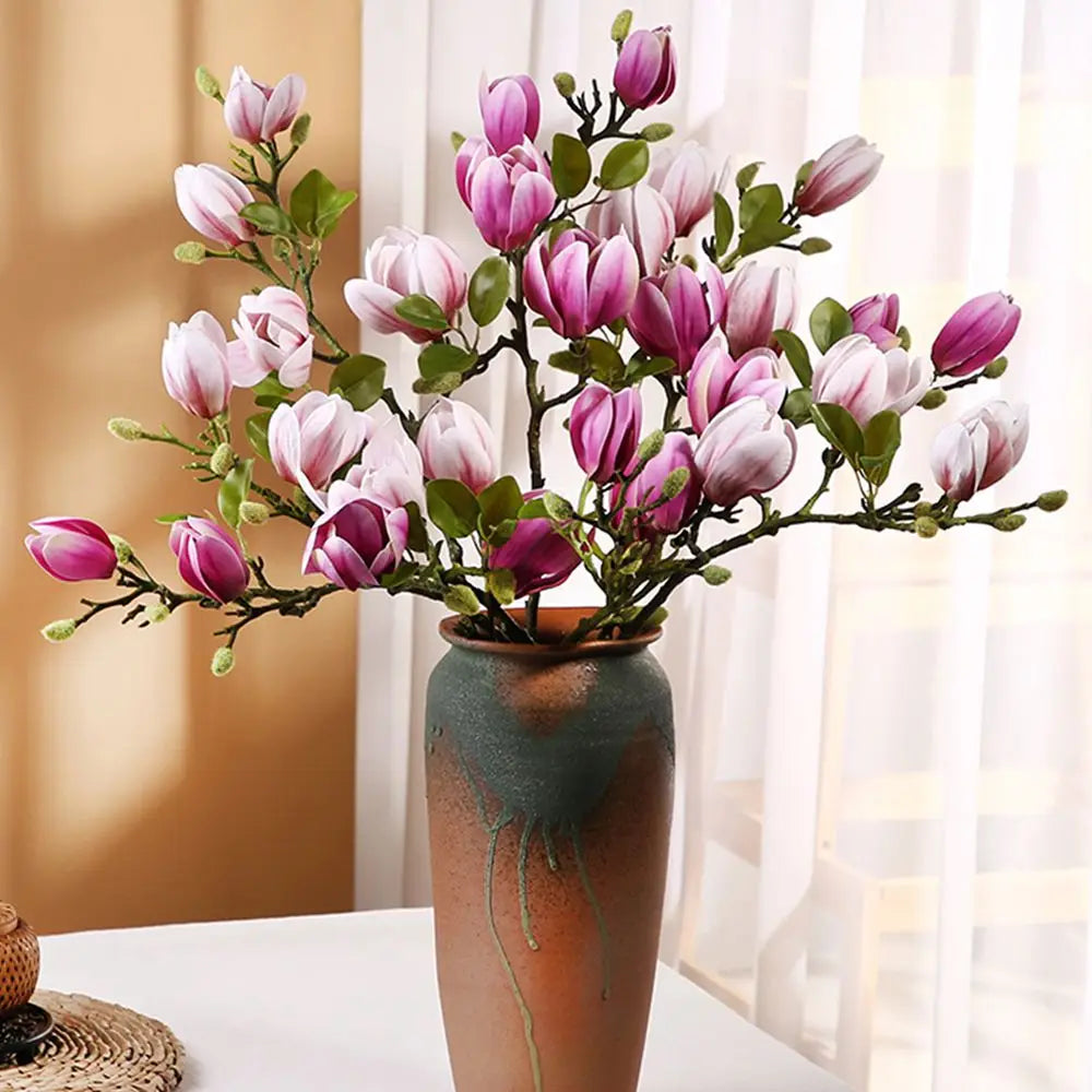 Silk Magnolia Artificial Flower Branch – Wedding & Home Décor Artificial Flower Branch Axl