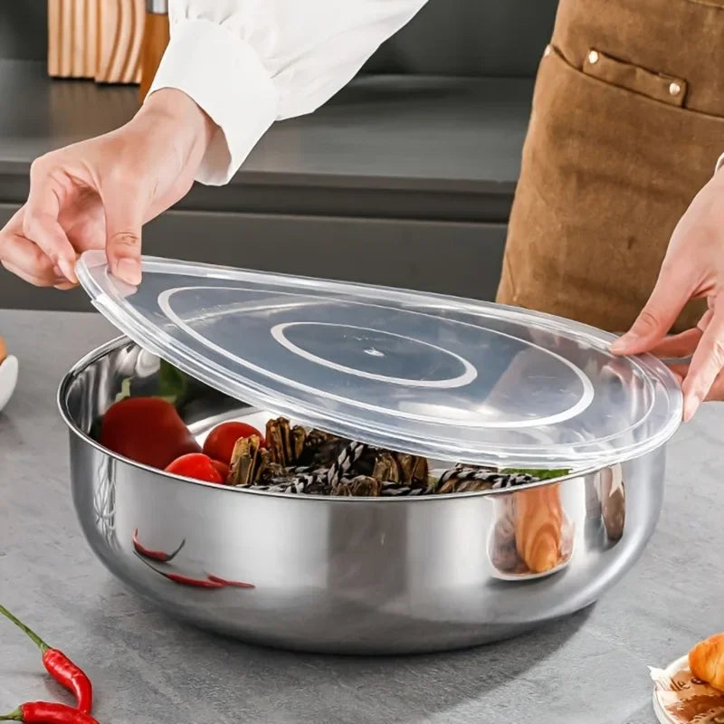 Large Stainless Steel Mixing Bowl with Lid | Rust-Resistant Mixing Bowl Axl