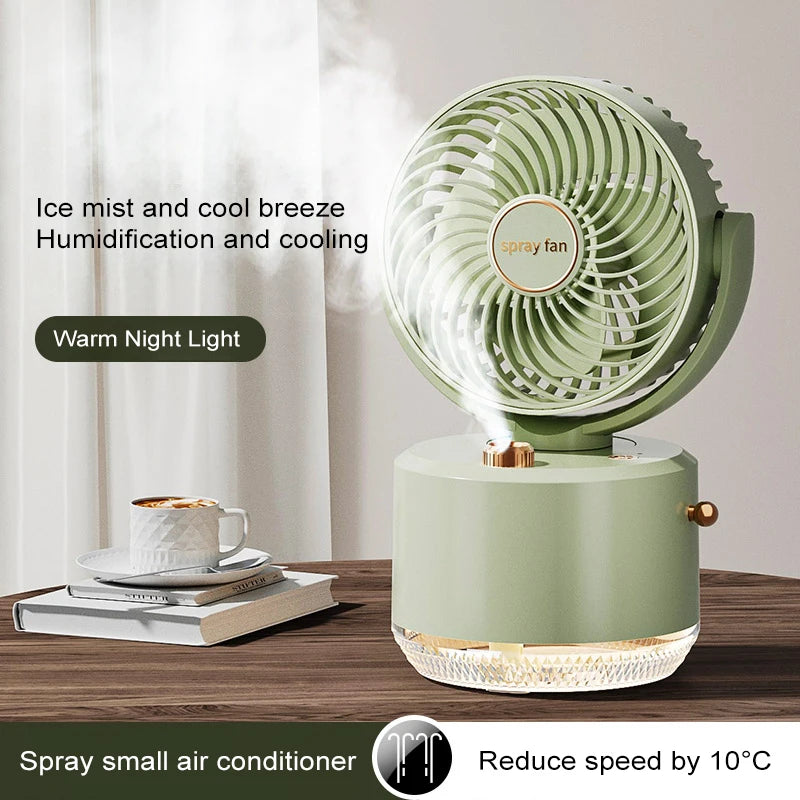 USB Desktop Humidifier Fan – Cooling Mist Atomizer 5V Desktop Humidifier Fan Axl