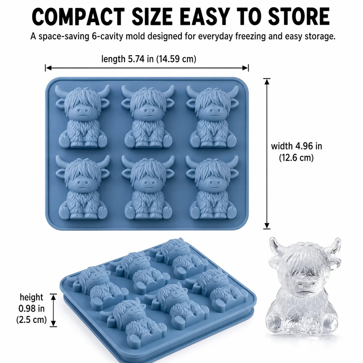 3D Highland Cow Silicone Ice Cube Tray – Yak Mold for Drinks Silicone Ice Cube Tray Axl