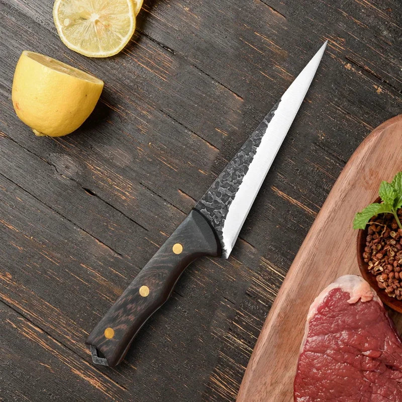 InLeung Stainless Steel Boning & Filleting Knife – Wood Handle Kitchen Boning Knife Axl