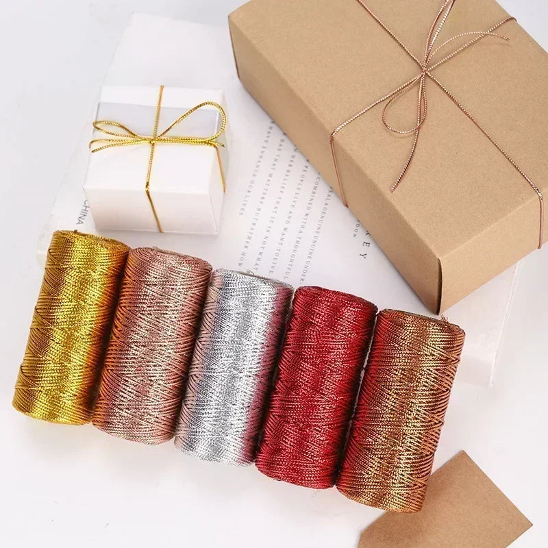 1.5mm Gold & Silver Metallic Macrame Cord – 100M Craft Rope Metallic Craft Cord Axl