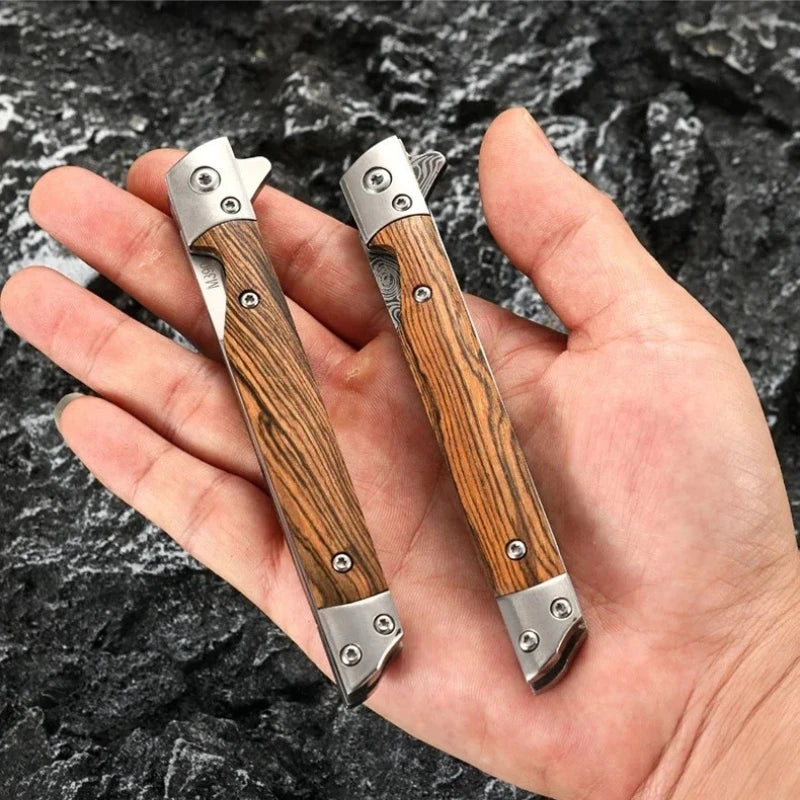 Damascus Folding Knife – EDC Stainless Steel Camping Knife Folding Camping Knife Axl