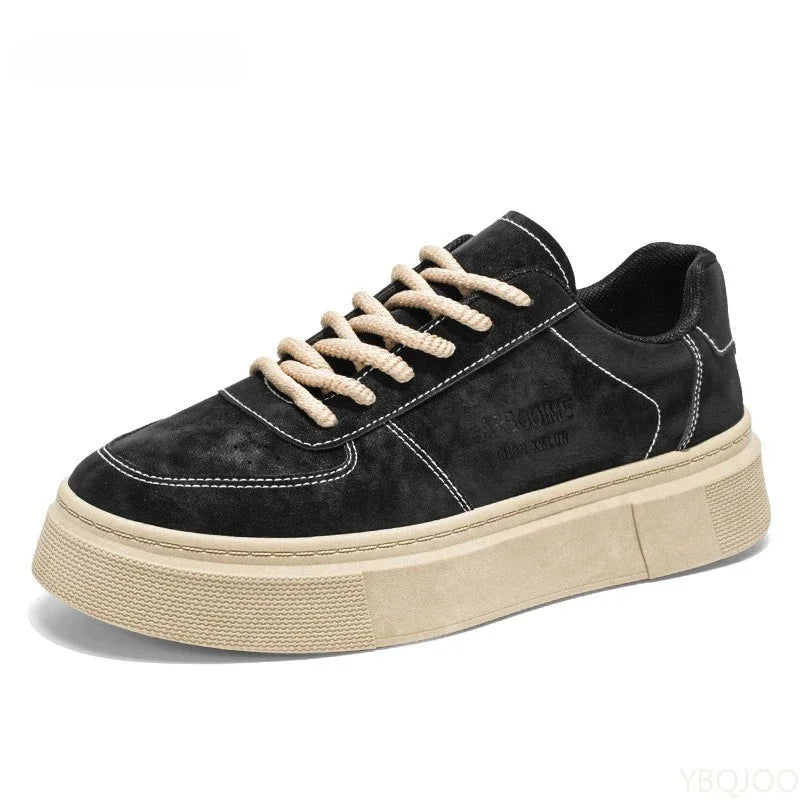 YBQJOO Men's Casual Board Shoes – Trendy Lace-Up Sneakers Casual Board Shoes Axl