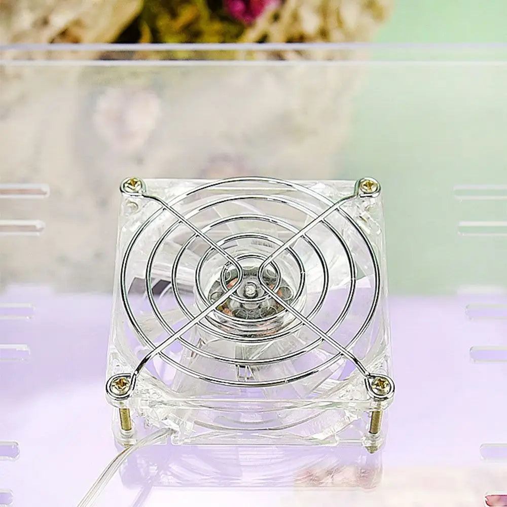 USB Pet Cage Cooling Fan – Clear Acrylic Mini Fan for Pets Pet Cage Fan Axl
