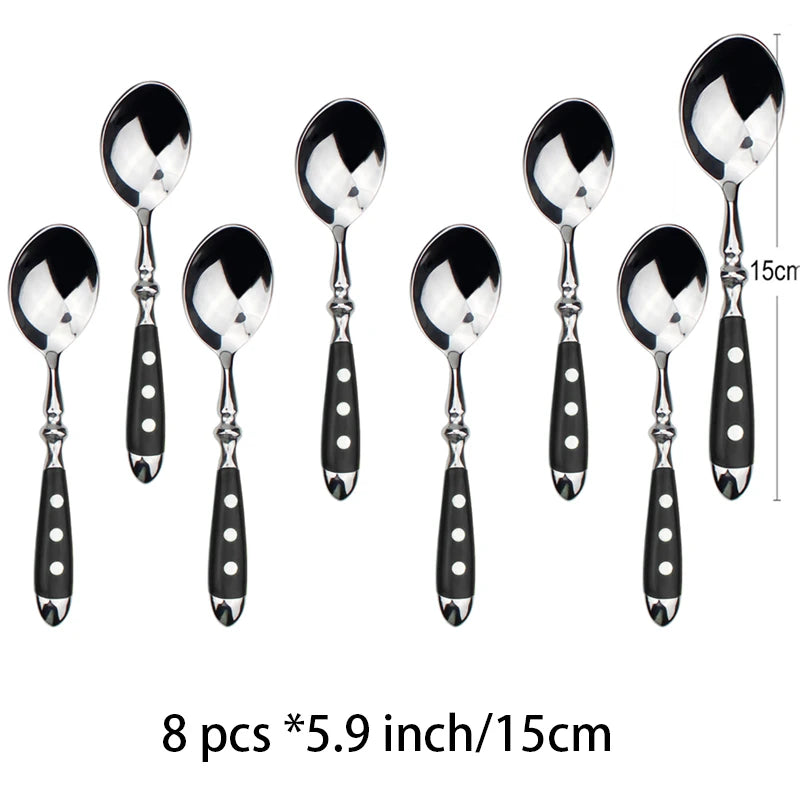Classic Steak Knife Set – German Steel Serrated Blades Steak Knife Set Axl 8 Pc tea spoon China Mainland