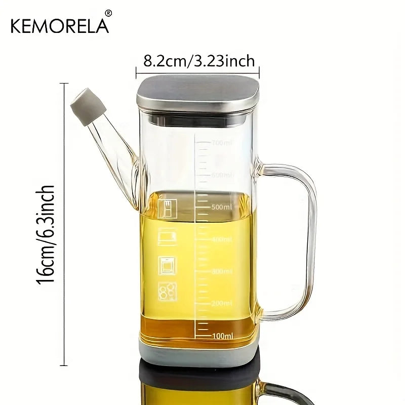 KEMORELA 700ml Glass Oil Dispenser Bottle – Leak-Proof Pourer Oil Dispenser Bottle Axl 700ml
