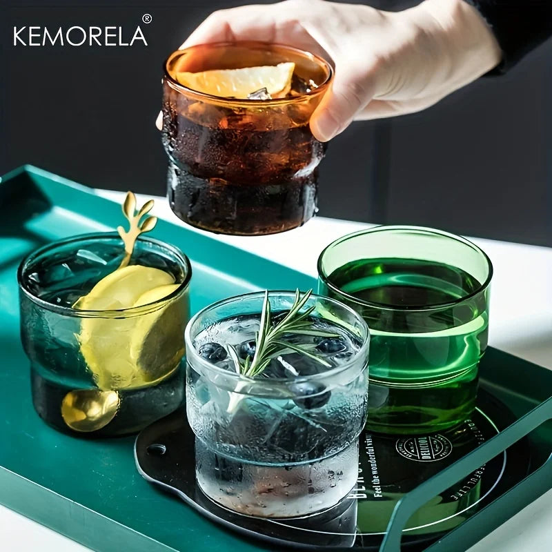 KEMORELA 290ml Origami Glass Mug – Heat Resistant Vintage Cup Glass Mug Axl