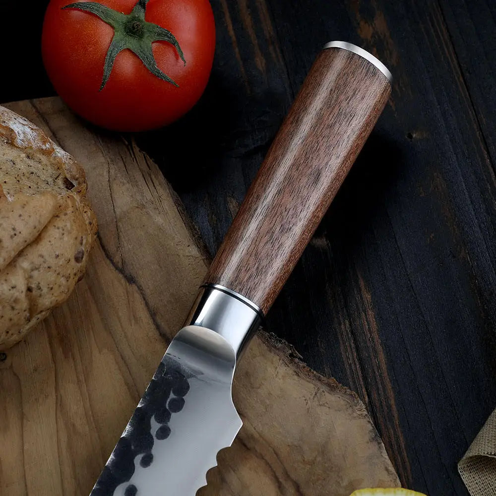 Hand-Forged Damascus Boning Knife – Rosewood Handle Chef Knife Boning Knife Axl