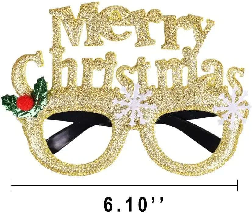 Christmas Glitter Party Glasses – 12 Festive Costume Frames Holiday Costume Glasses Axl