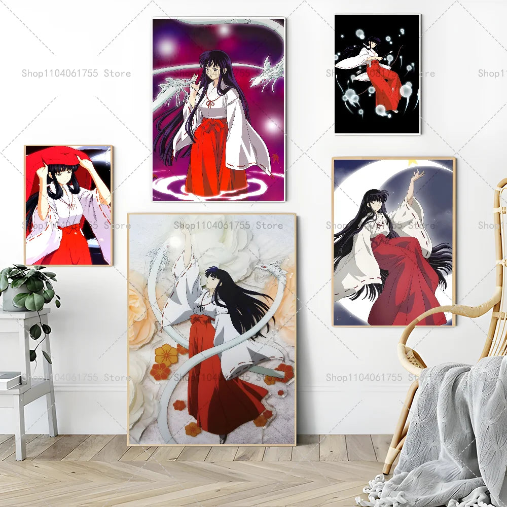 Inuyasha Kikyo Anime Wall Poster – Self-Adhesive Waterproof Sticker Anime Wall Poster Axl