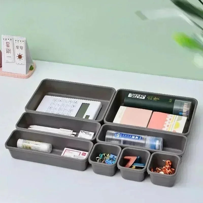 8-Piece Plastic Drawer Organizer Set | Desk & Office Storage Drawer Organizer Set Axl