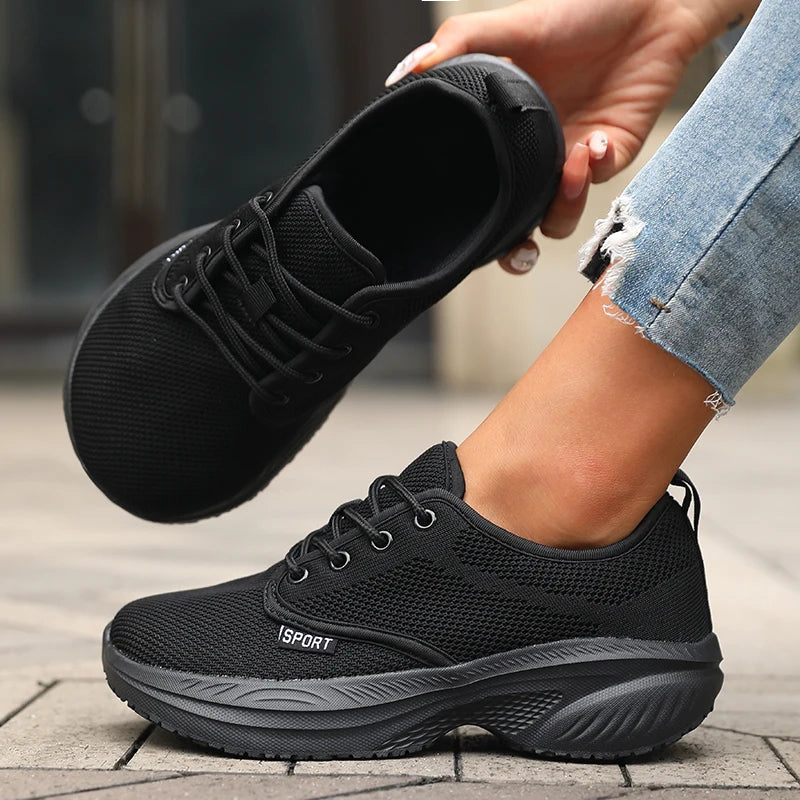 ZULIWAGN Women's Wide Toe Platform Running Sneakers Platform Running Sneakers Axl