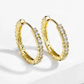 Huitan Gold Hoop Earrings – Cubic Zirconia Circle Earrings Hoop Earrings Axl E3071
