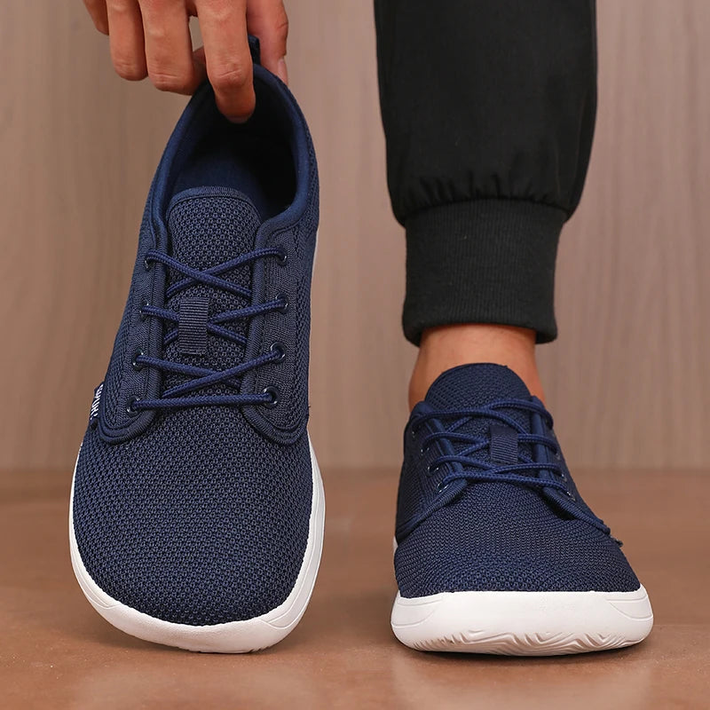 ZULIWAGN Wide Toe Barefoot Walking Shoes – Breathable Mesh Walking Shoes Axl Navy Blue 38
