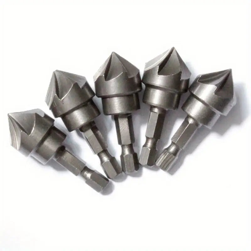 3-Pack 90° Countersink Drill Bits – 1/4" Hex Shank Chamfer Set Countersink Drill Bits Axl
