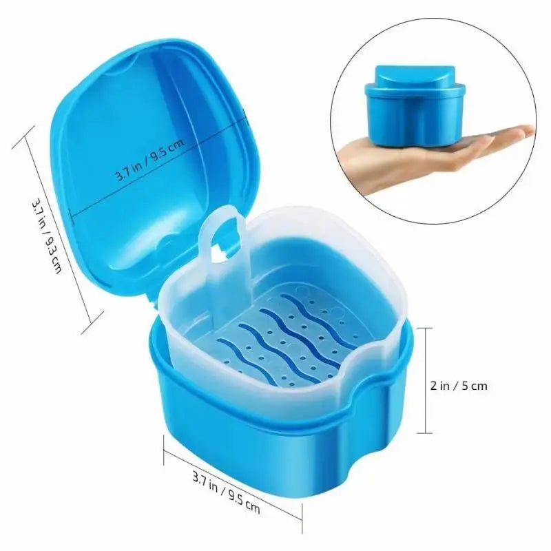 Leakproof Denture Storage Case with Rinsing Basket | Travel Box Denture Storage Case Axl