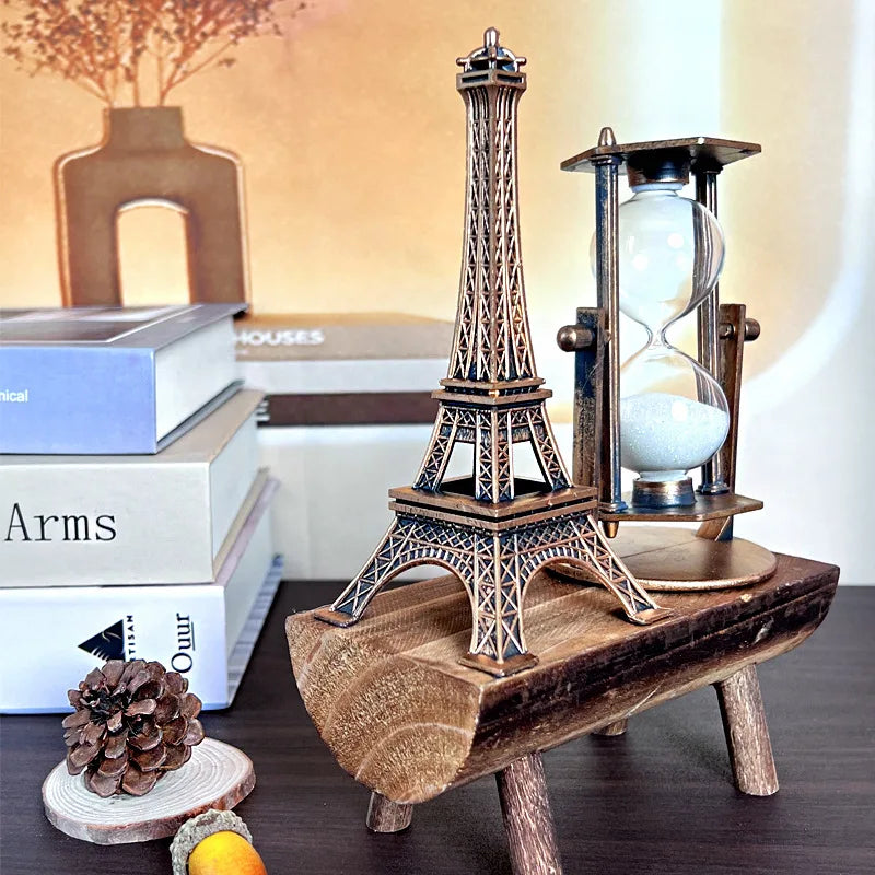Vintage Metal Hourglass Timer – Retro Bronze Sand Clock Decor Decorative Hourglass Axl
