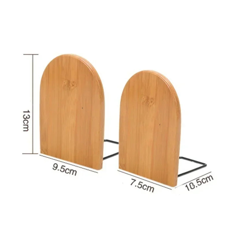 Wood Desktop Bookend Holder – Simple Style Desk Organizer Wood Bookend Axl L