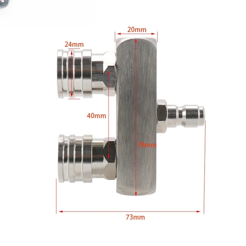 1/4" Male to Dual Female Pressure Washer Coupler – Stainless Steel Pressure Washer Fitting Axl