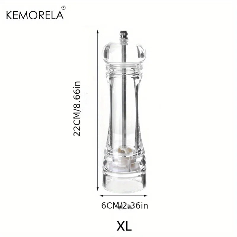 KEMORELA Acrylic Manual Pepper & Salt Grinder Mill Shaker Spice Grinder Mill Axl XL