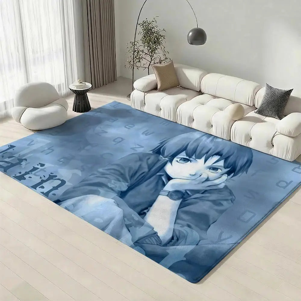 Serial Experiments Lain Anime Flannel Floor Mat – Non-Slip Rug Anime Floor Mat Axl