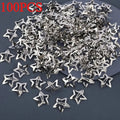 Silver Star Hair Clips – Metal Snap Barrettes for Girls & Women Hair Clip Barrettes Axl sliver-100pcs