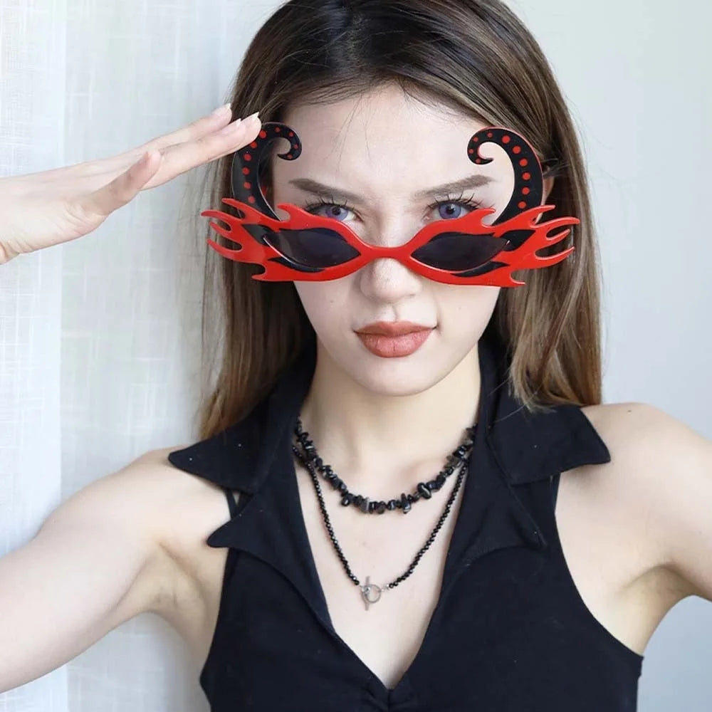 Skeleton Hand Halloween Costume Sunglasses | Spider Web Frame Costume Eyeglasses Axl
