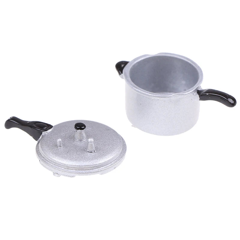 1:12 Dollhouse Miniature Pressure Cooker – Metal Kitchen Decor Dollhouse Miniature Axl