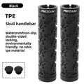 TPE Skull Double Lock-On Bike Handlebar Grips | MTB & Folding Bike Handlebar Grips Axl Black