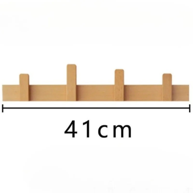 Wooden Wall-Mounted Coat Rack – 8-Hook Pine Clothes Hanger Wall-Mounted Coat Rack Axl 4 Hooks