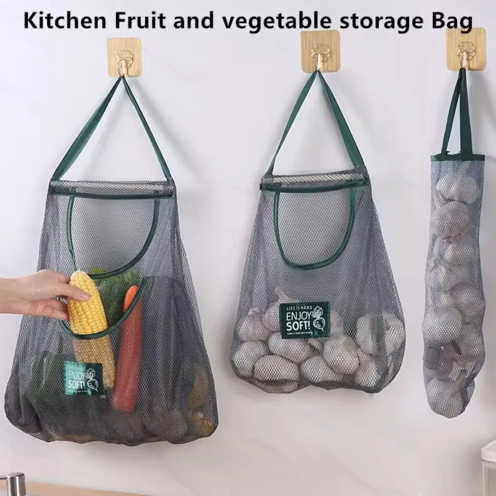 Reusable Hanging Mesh Bag – Breathable Fruit & Vegetable Net Produce Storage Bag Axl