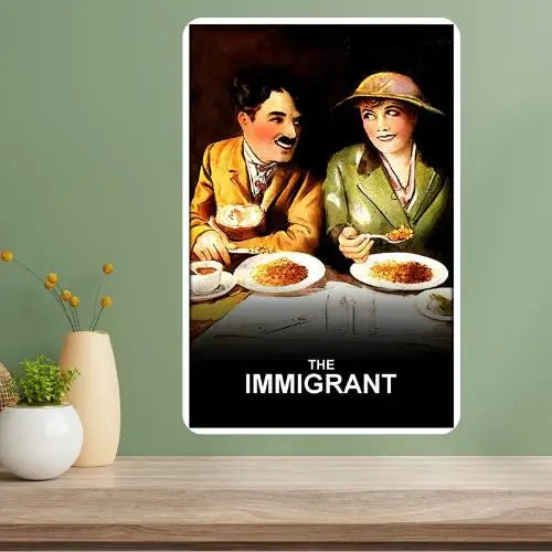 Charlie Chaplin "The Immigrant" Classic Movie Metal Poster Sign Metal Wall Sign Axl aluminum sign aluminum 20x30cm