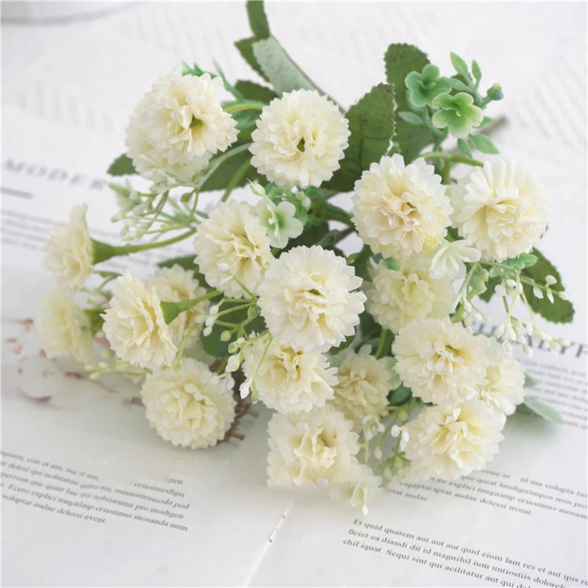 Silk Orange Hydrangea Artificial Flowers | Wedding & Home Decor Artificial Flowers Axl