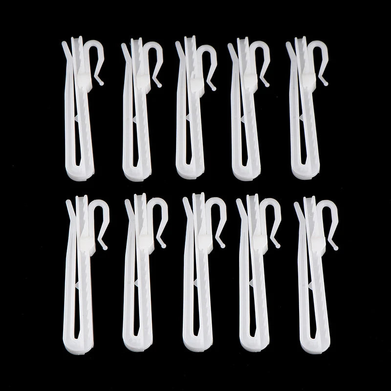 10-Pack White Plastic Curtain Hanging Hook Rings | Home & Office Curtain Hook Rings Axl 8.5CM
