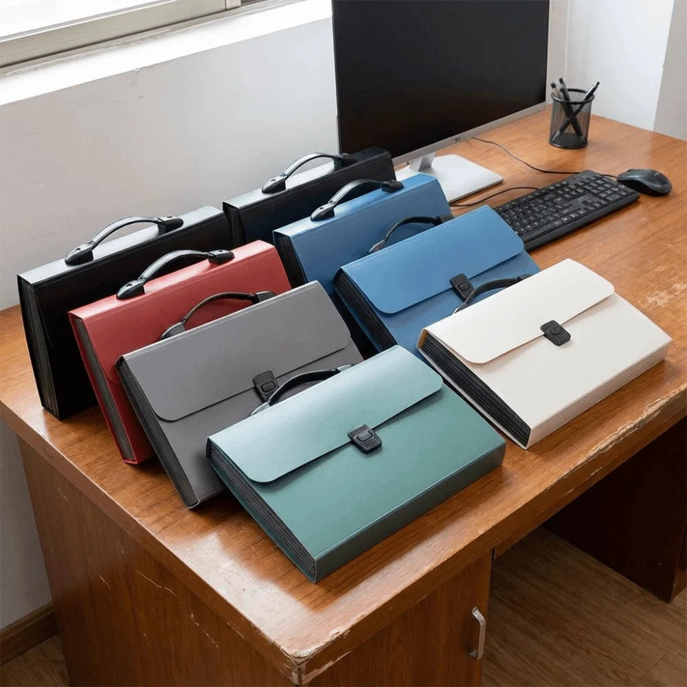 13-Pocket Accordion File Folder – Waterproof A4 Document Organizer Accordion File Organizer Axl