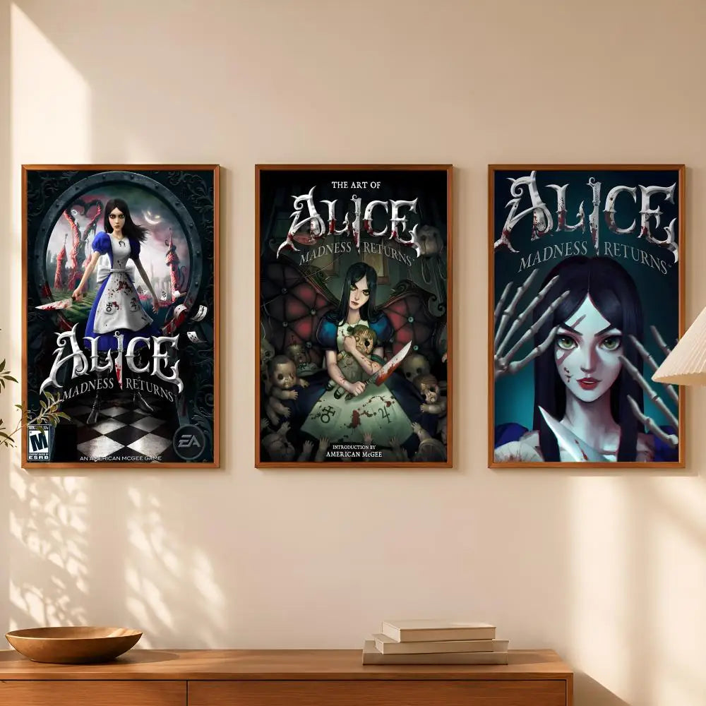 Alice Madness Returns HD PVC Wall Poster – Self-Stick Decor Wall Art Poster Axl
