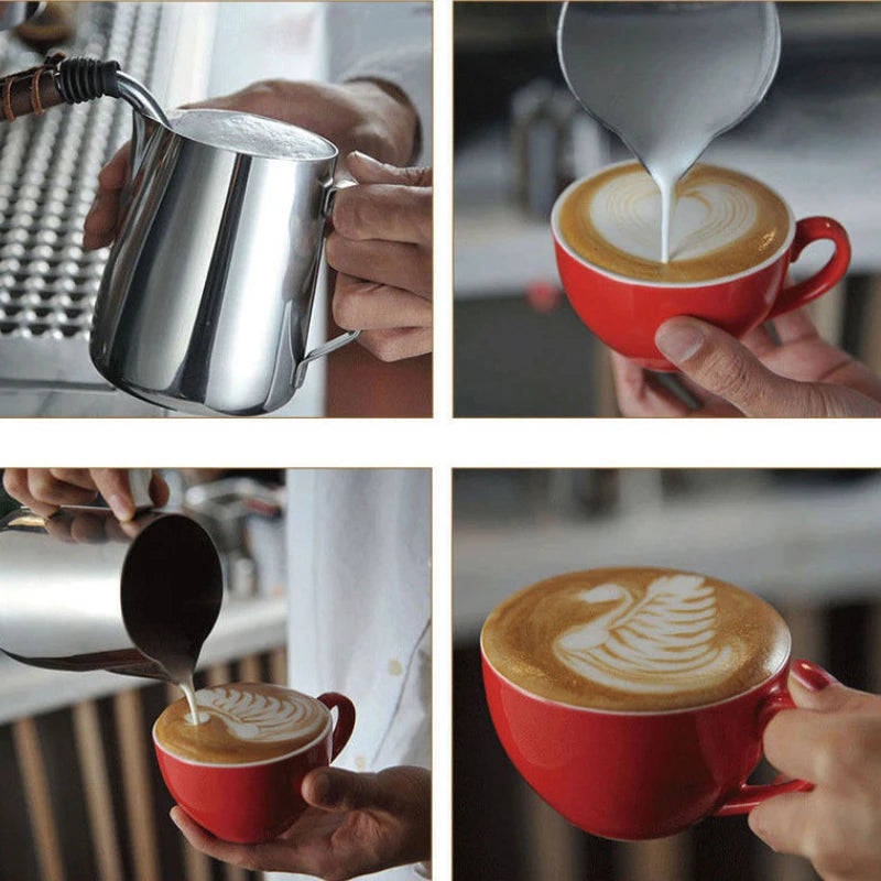 Latte Art Milk Frothing Pitcher 100/350/600ml – Stainless Steel Milk Frothing Pitcher Axl