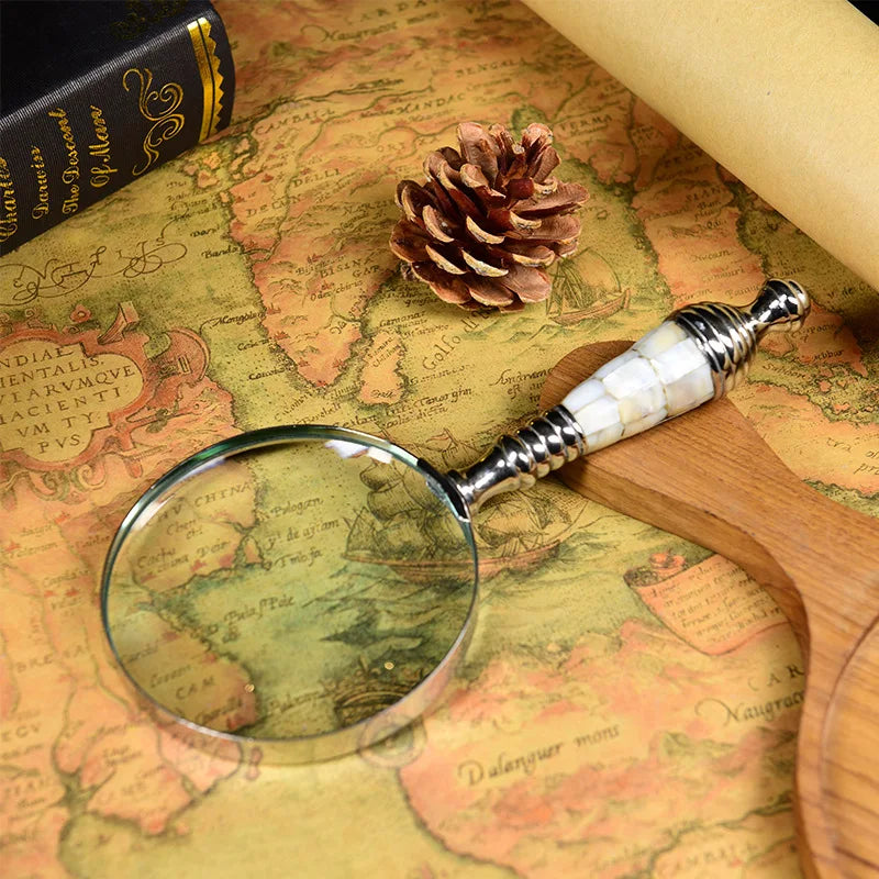 Retro Brass Horn Magnifying Glass – Vintage Desk Ornament Decorative Magnifying Glass Axl 5