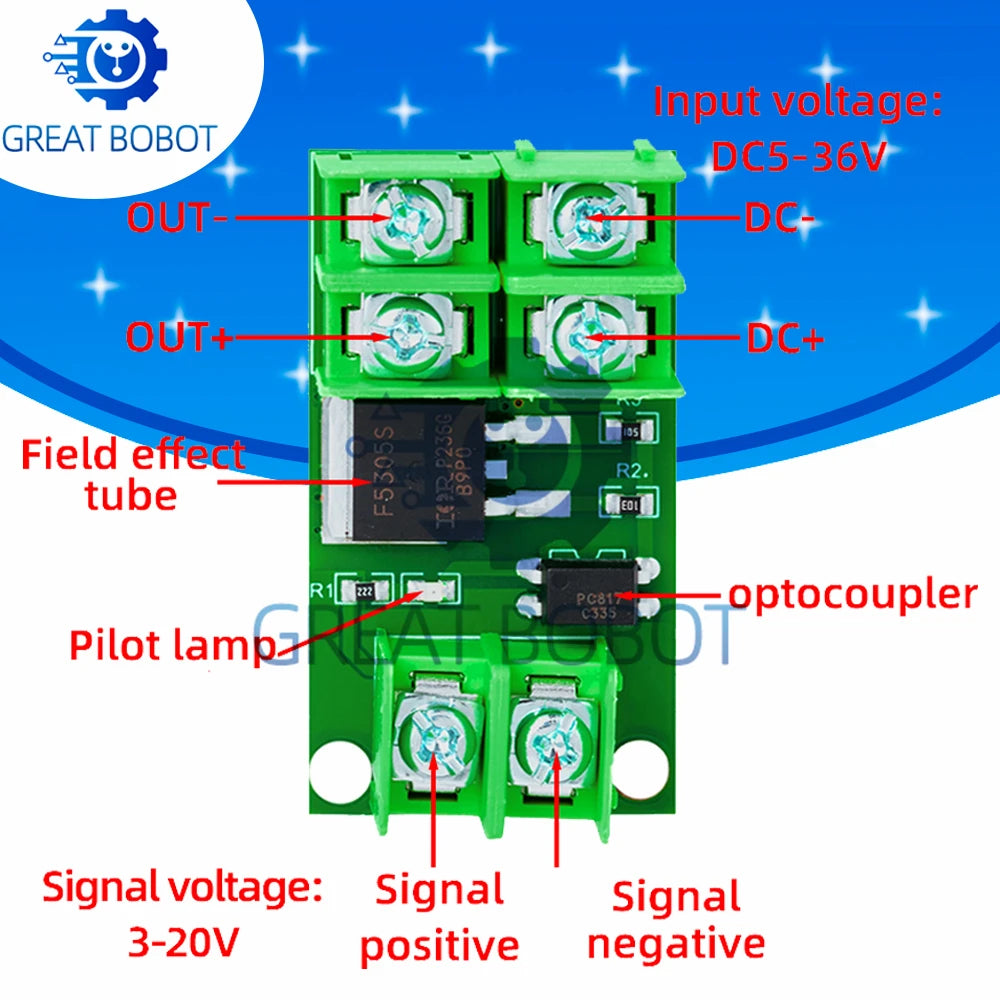 DC MOSFET Optocoupler Triggered Switch Module Control Board Switch Control Module Axl Default Title
