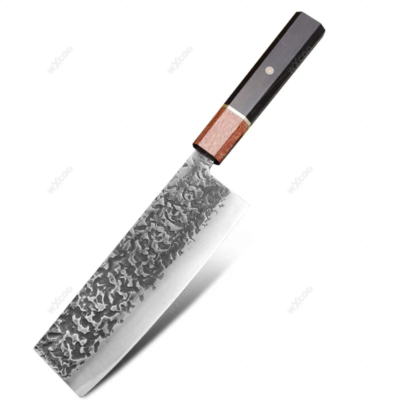 WXCOO Professional Chef Knife Set – Santoku & Meat Cleaver Chef Knife Set Axl Knife B