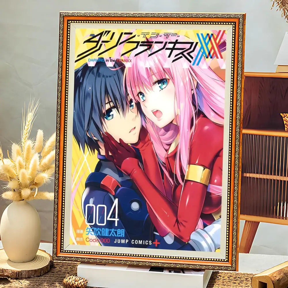Darling in the FranXX Anime Poster – HD Self-Adhesive Wall Art Anime Wall Poster Axl White5 21X30cmNoframe