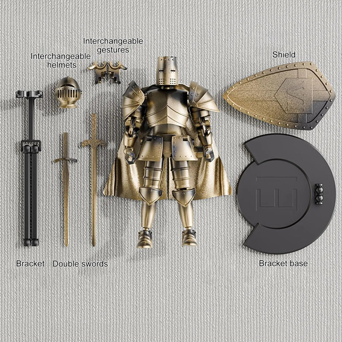Medieval Knight Action Figure | Flexible Joints & 360° Head Action Figure Axl