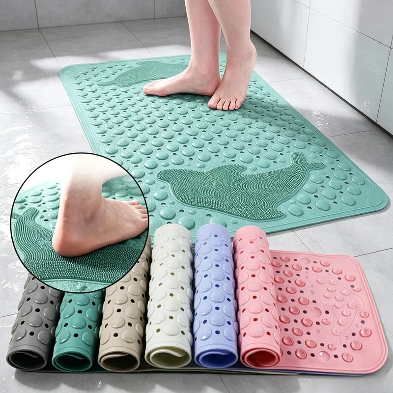 PVC Non-Slip Massage Bath Mat 35×70cm | Dolphin Pattern Non-Slip Bath Mat Axl